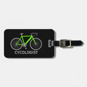 Étiquette À Bagage Vélo vert néon sur fond noir