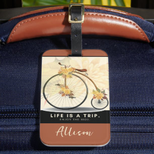 Étiquette À Bagage Vélo Vintage   Profitez du Voyage Personnalisé