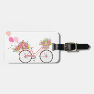 Étiquette À Bagage Vélo Whimsical Rose