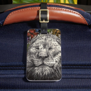 Étiquette À Bagage Vent sous mes ailes Lion Papillon Art animalier