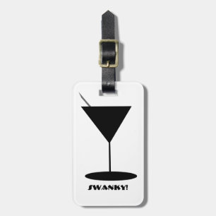 Étiquette À Bagage Verre Retro Martini