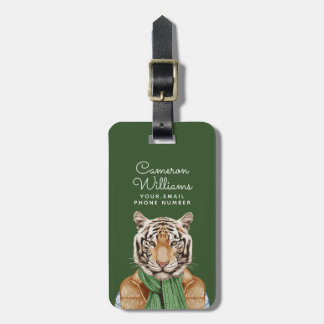 Étiquette À Bagage Vers le bas le tigre de gilet | ajoutent votre nom