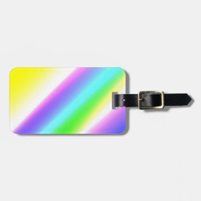 Étiquette À Bagage Vert bleu arc-en-ciel texture abstraite motif art  (Devant horizontal)