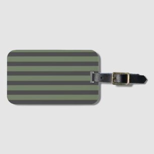 Étiquette À Bagage Vert olive rayé moderne