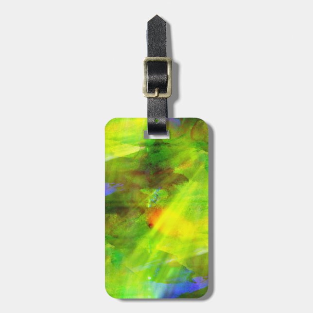 Étiquette À Bagage vert sans couture abstrait d'arrière - plan de (Devant Vertical)