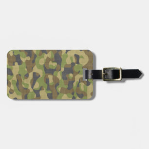 Étiquette À Bagage Verts et bruns de Camo