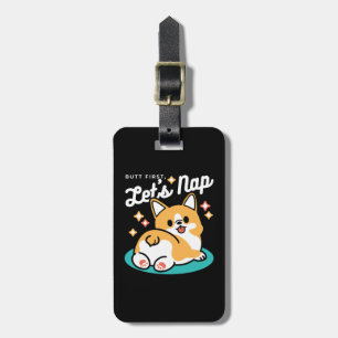 Étiquette À Bagage Vibes Corgi Butt et Nap - Joli chien couché