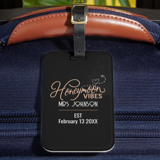 Étiquette À Bagage Vibes de lune de miel Cadeau Mariage (Insitu Rectoal 2)