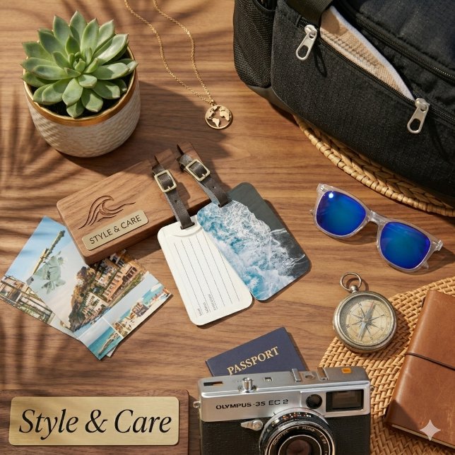 Étiquette À Bagage Vibes de plage stylées Abstrait (Stylish Beach Vibes Abstract Luggage Tag)