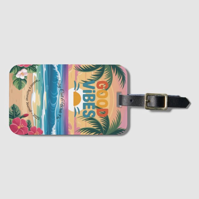 Étiquette À Bagage Vibes d'été Carnet tropical (Devant Horizontal)