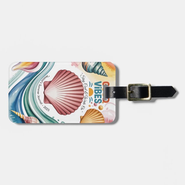 Étiquette À Bagage Vibes d'été Carnet tropical (Devant horizontal)