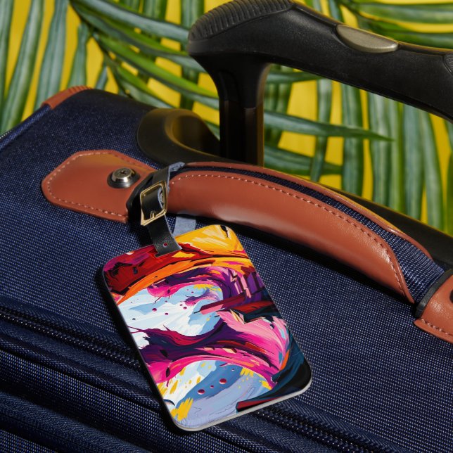 Étiquette À Bagage Vibrant Abstract Fantasy Landscape (Insitu Rectoal 1)