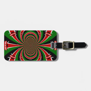 Étiquette À Bagage Vibrant Kenya Vision : Drapeau kényan en miroir