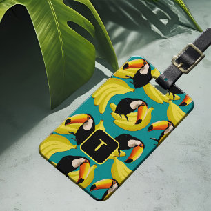 Étiquette À Bagage Vibrant Toucan Banana Amusant Jeux Tropical Voyage