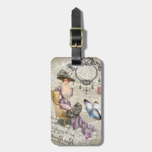 Étiquette À Bagage victorian minable de cru de lustre d'élégance