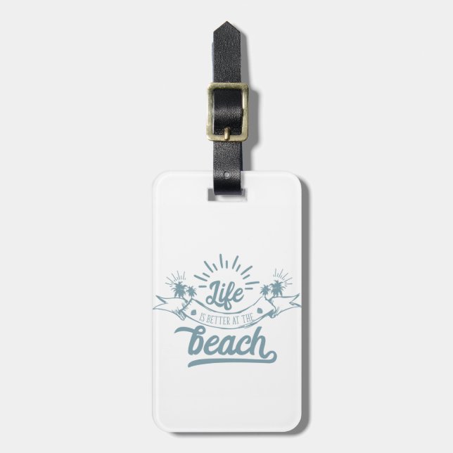 Étiquette À Bagage Vie meilleure à la plage (Devant Vertical)