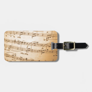 Étiquette À Bagage Vieille musique de feuille