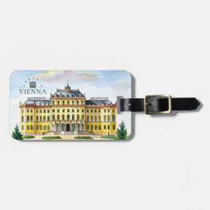 Étiquette À Bagage Vienne Autriche Aquarelle Ville Voyage Souvenir