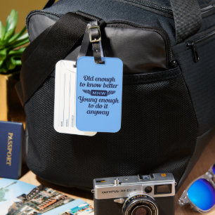 Étiquette À Bagage Vieux vs Jeune monogramme personnalisé