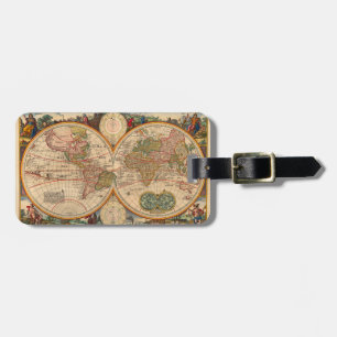 Étiquette À Bagage Vieux World Map by Nicolaas