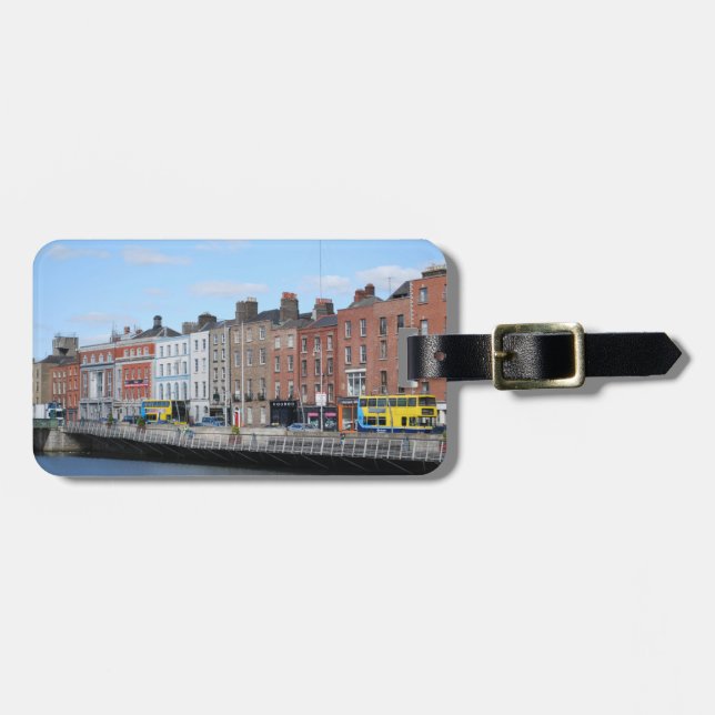 Étiquette À Bagage Ville de Dublin sur le Liffey (Devant horizontal)