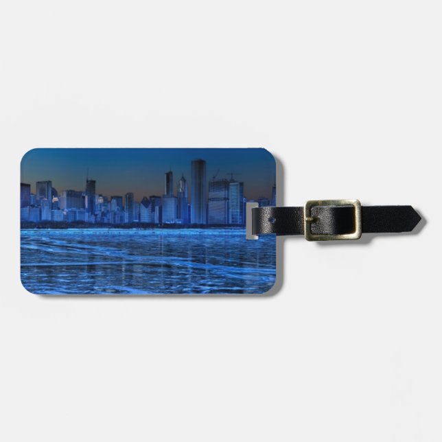 Étiquette À Bagage Ville de larges épaules et de lac Michigan (Devant horizontal)