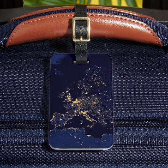 Étiquette À Bagage Ville Éclairante Dans Plusieurs Villes Européennes (Insitu Rectoal 2)