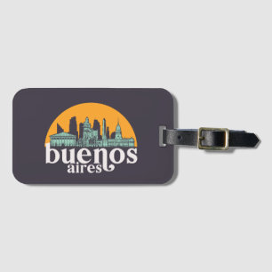 Étiquette À Bagage Ville Vintage de Buenos Aires Skyline Cityscape Ar