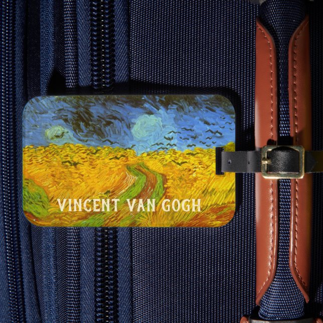 Étiquette À Bagage Vincent van Gogh Champ de blé avec corbeaux (Insitu Rectoal 4)