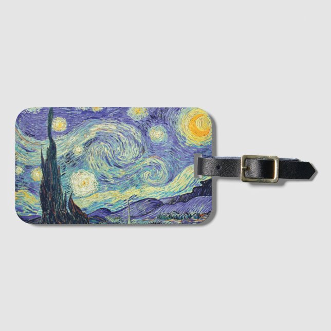 Étiquette À Bagage Vincent Van Gogh/ La Nuit étoilée    (Devant Horizontal)