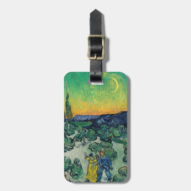 Étiquette À Bagage Vincent van Gogh - Paysage Lune avec couple (Devant Vertical)