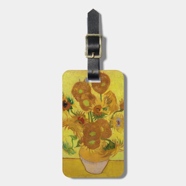 Étiquette À Bagage Vincent van Gogh - Vase avec quinze tournesols (Devant Vertical)