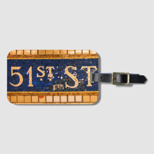 Étiquette À Bagage Vintage 51st Street, Manhattan, Carré NYC