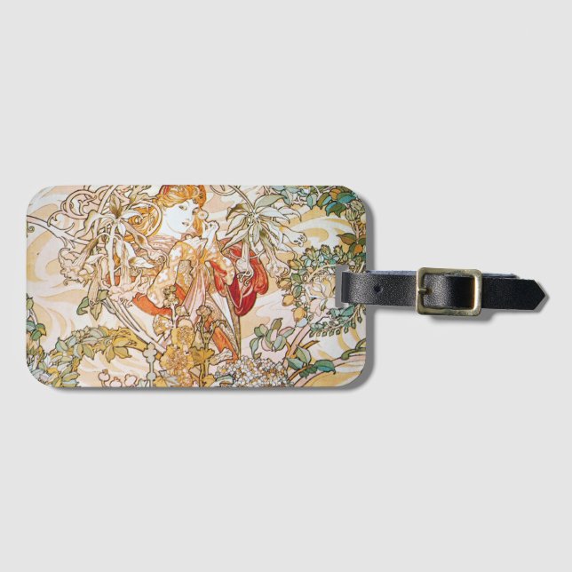 Étiquette À Bagage Vintage alphonse mucha déesse (Devant Horizontal)