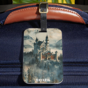 Étiquette À Bagage Vintage Bavaria Neuschwanstein Castle Travel