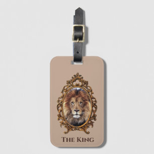 Étiquette À Bagage Vintage Élégant Brown Lion King Retro Pads