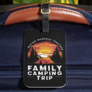 Étiquette À Bagage Vintage Famille Camping Trip 2024 Matching Group