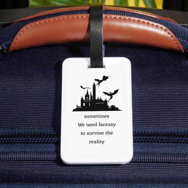 Étiquette À Bagage Vintage Fantasy  Dragon  (Verso Insitu 4)