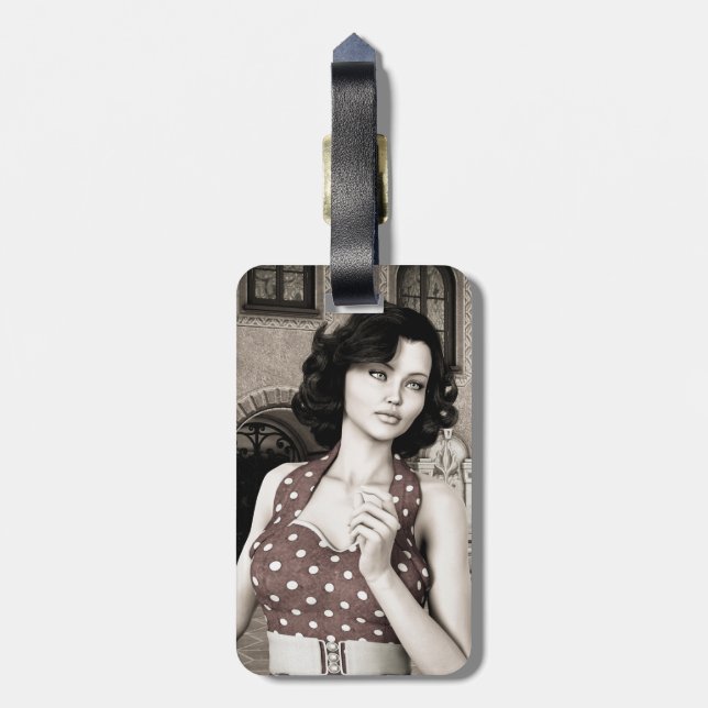 Étiquette À Bagage Vintage femme (Dos Vertical)