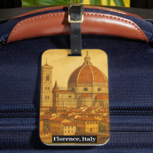 Étiquette À Bagage Vintage Florence Italie Duomo Voyage