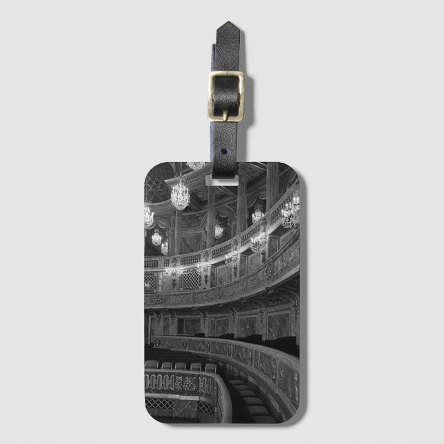 Étiquette À Bagage Vintage France Versailles palais opéra Mouse (Devant Vertical)