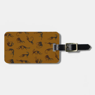 Étiquette À Bagage Vintage Funny Chat Brown Kitten noir