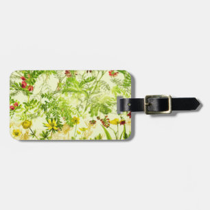 Étiquette À Bagage Vintage Green Woodland Botanique Feuille Fleur sau