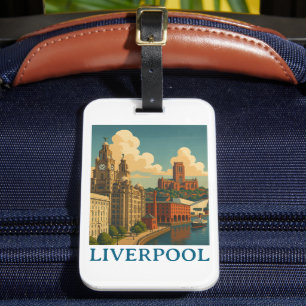 Étiquette À Bagage Vintage Liverpool England Travel City View