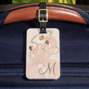 Étiquette À Bagage Vintage Mayflies Feminine Ladies et Monogram