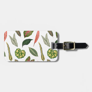 Étiquette À Bagage Vintage Plant Leaf Print Luggage Tag - White