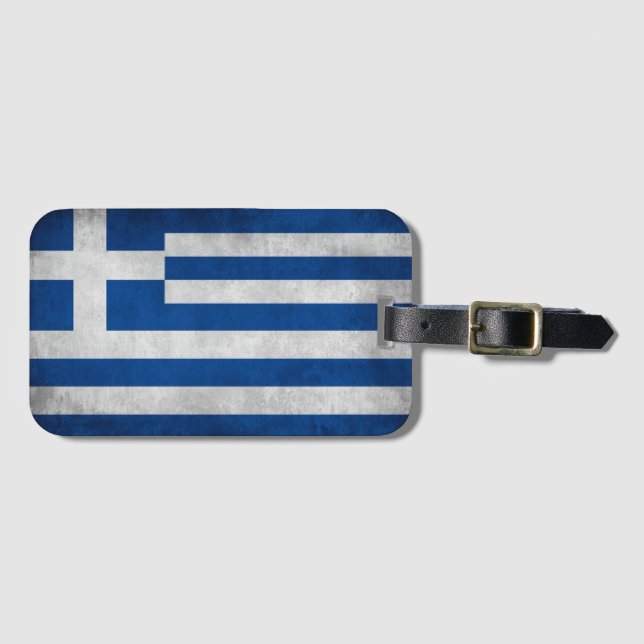Étiquette À Bagage Vintage retro Flag of Greece (Devant Horizontal)