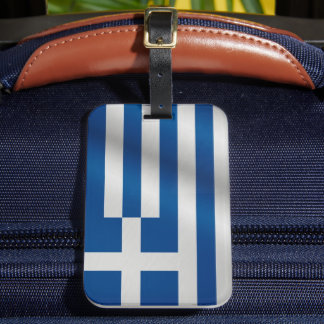 Étiquette À Bagage Vintage retro Flag of Greece