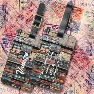 Étiquette À Bagage Vintage Suitcase Voyage Wanderlust Photo stylé