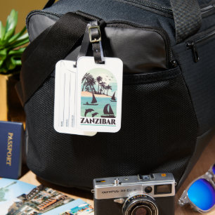 Étiquette À Bagage Vintage voyage rétro de Zanzibar Afrique